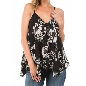 NEW VAVA flower cami top in black